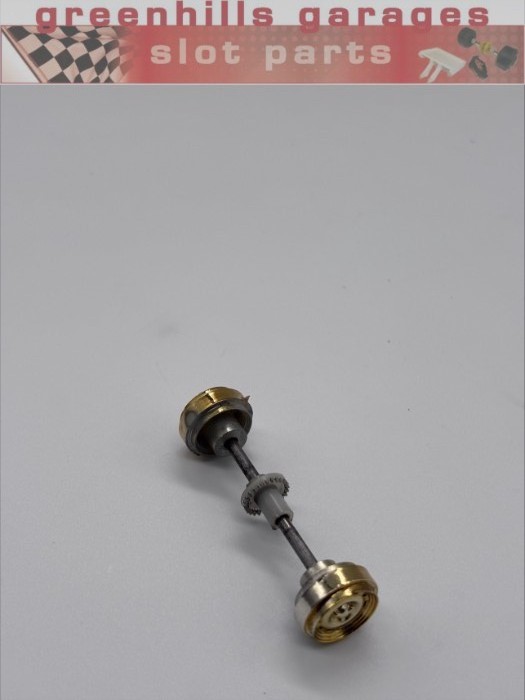 Greenhills Scalextric Formula Junior Rear Axle And Wheels Gold - Used - P10566