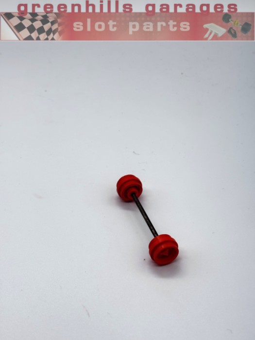 Greenhills Scalextric Electra C4 Front Axle And Wheels - Orange - Used - P10560