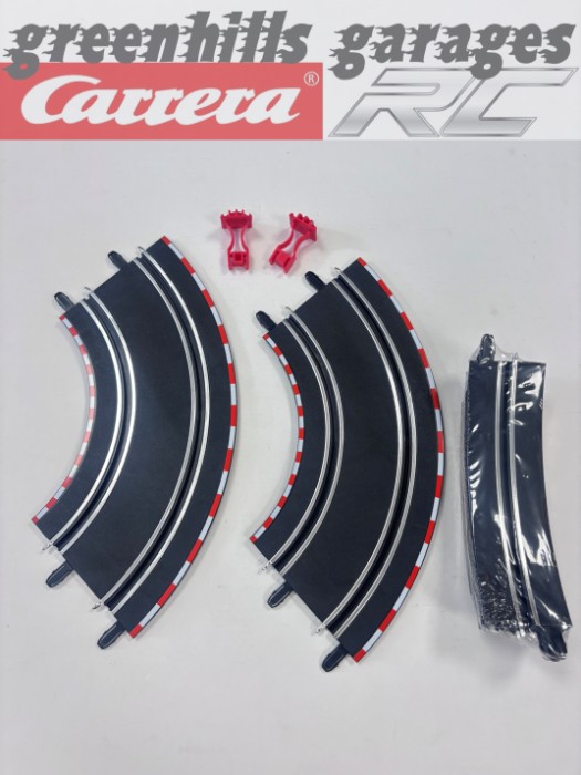 Greenhills Carrera 90 Degree Curve x2 Red / White Upturn x4 Support x2 - NEW - MT860