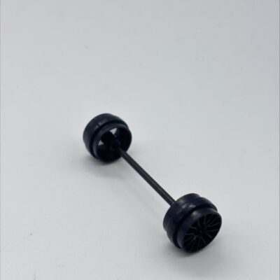 Greenhills Scalextric Aston Martin PBR9 Front Axle & Wheels Black - Used - P10689