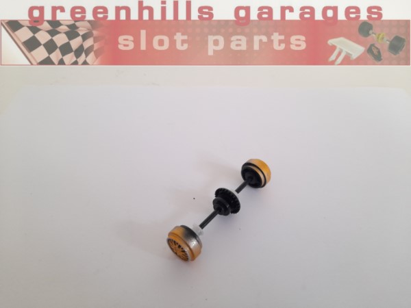 Greenhills Scalextric Porsche 911 G71 Rear Axle + Wheels Gold - New - P7680**