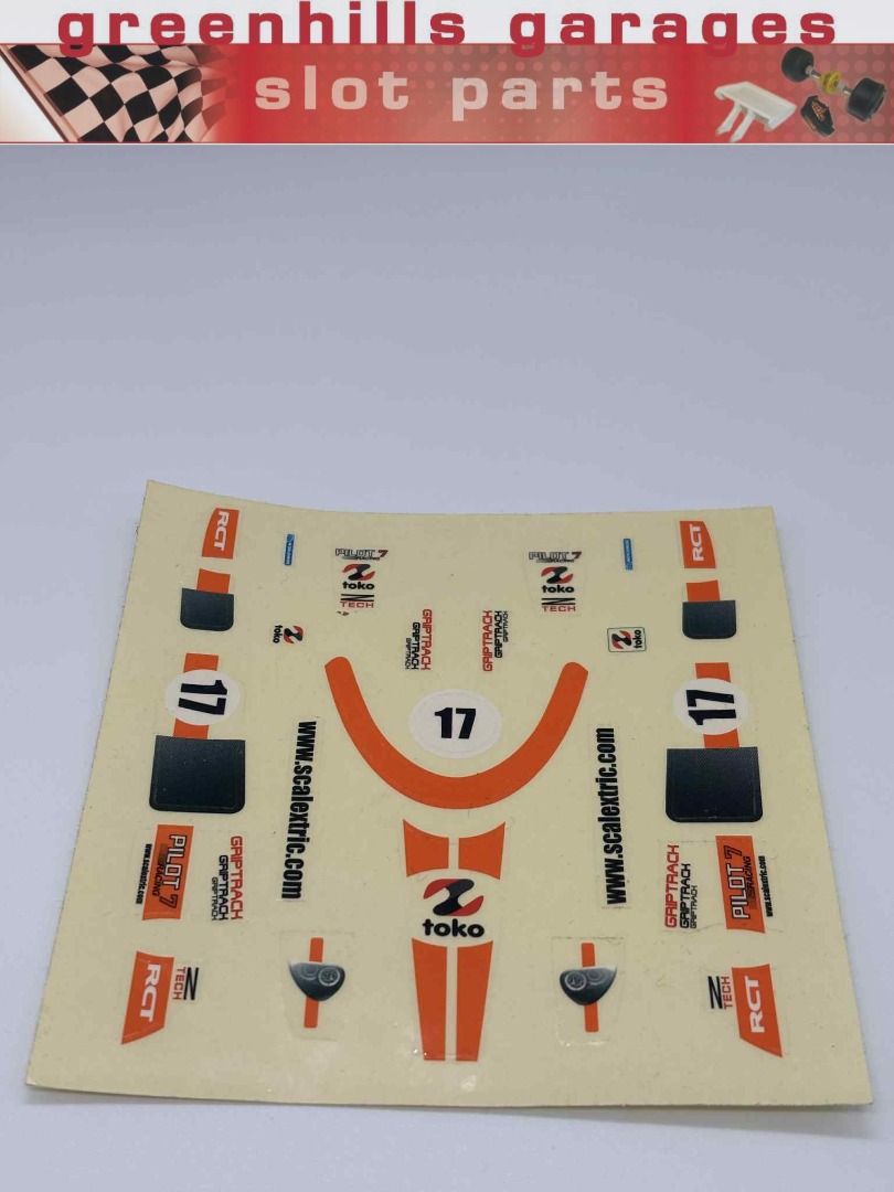 Greenhills Scalextric Continental Sports Car Decal Sticker Sheet No.17 - NEW - SS17