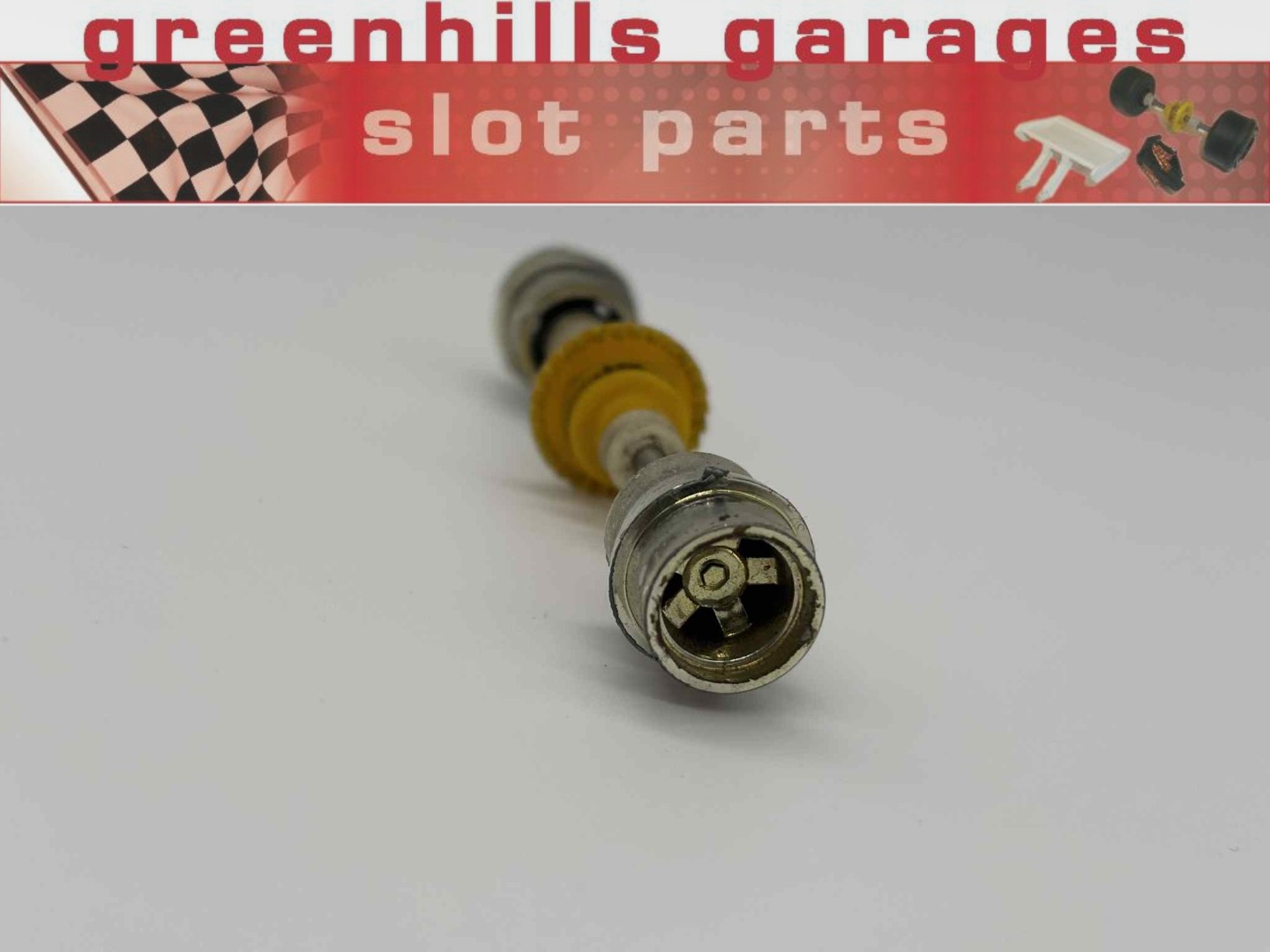 Greenhills Scalextric JPS Lotus 72 Rear Axle & Gold Wheels C50 - Used - P10725