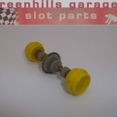 Greenhills Scalextric Scaletti Arrows Rear Axle & Wheels in Yellow C23 - Used - P5868