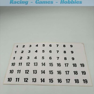 Greenhills Scalextric Vintage Adhesive Number Decals 1 - 19 - NEW - ACC4003