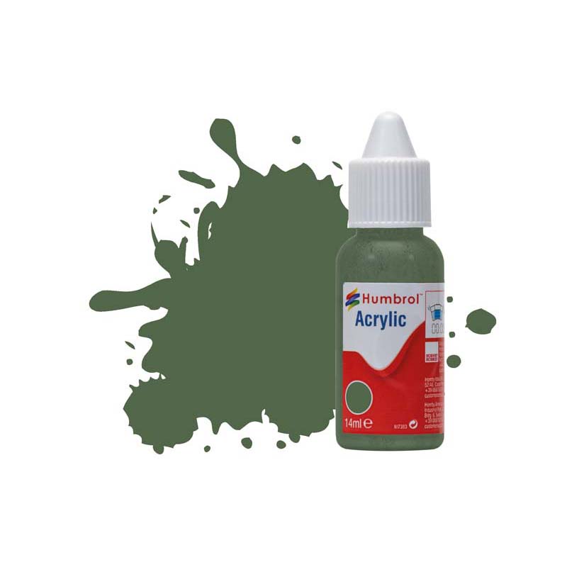 Greenhills Humbrol 14ml Dropper Bottle of Acrylic RLM 82 Olivgrun Matt DB0252 - C5474