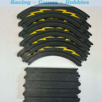 Greenhills Tomy Aurora 5 x Lightening 1/4 Circle Curves + 4 x 229mm Straight Track Pieces