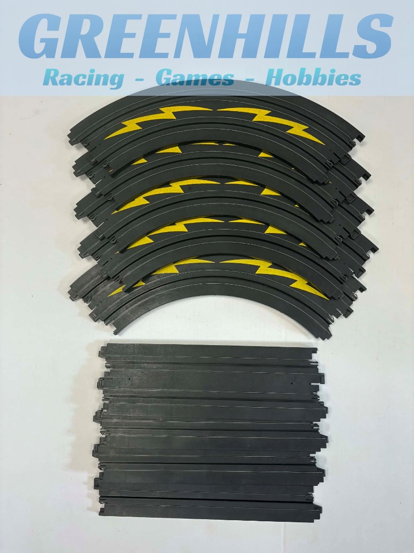 Greenhills Tomy Aurora 5 x Lightening 1/4 Circle Curves + 4 x 229mm Straight Track Pieces