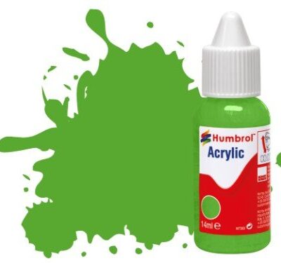 Greenhills Humbrol 14ml Dropper Bottle of Acrylic Fluorescent Signal Green Gloss DB0208 - C5334