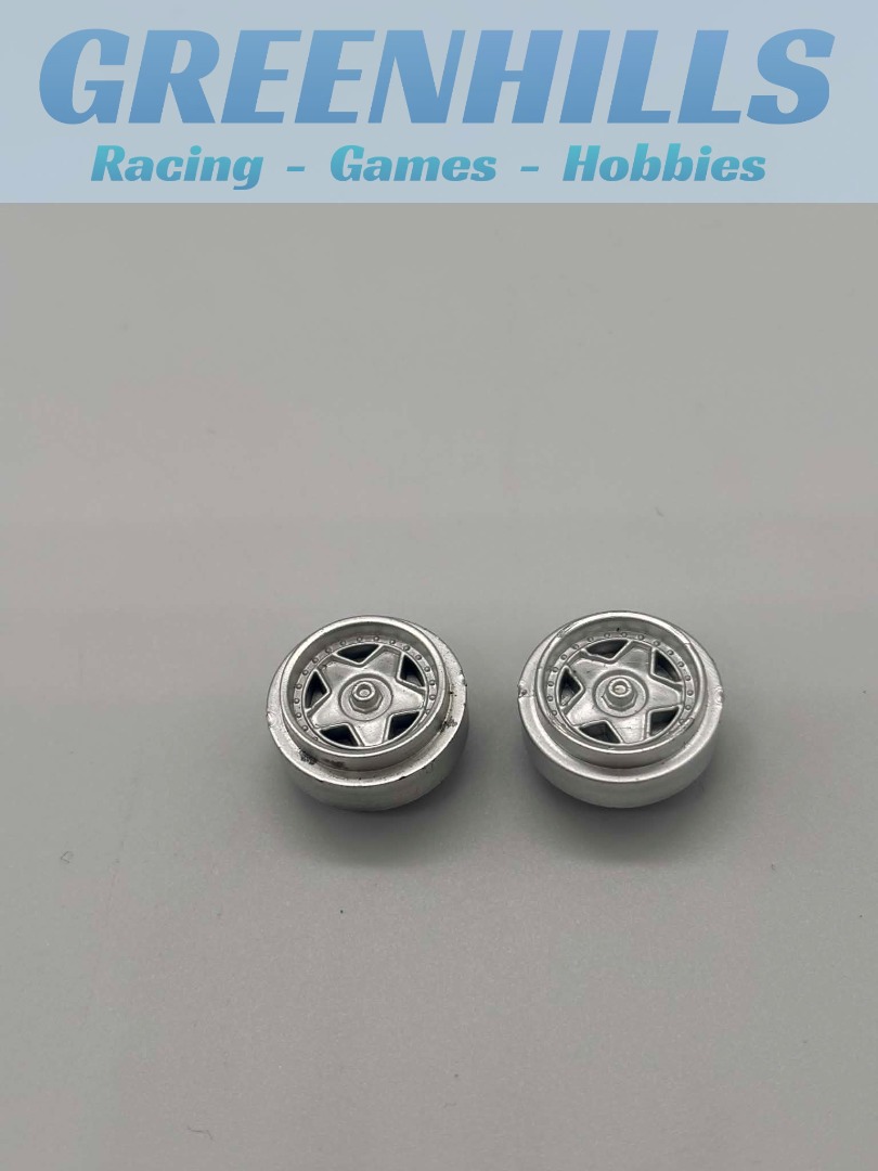 Greenhills Scalextric Ferrari F40 Silver Wheel Pair - P11225