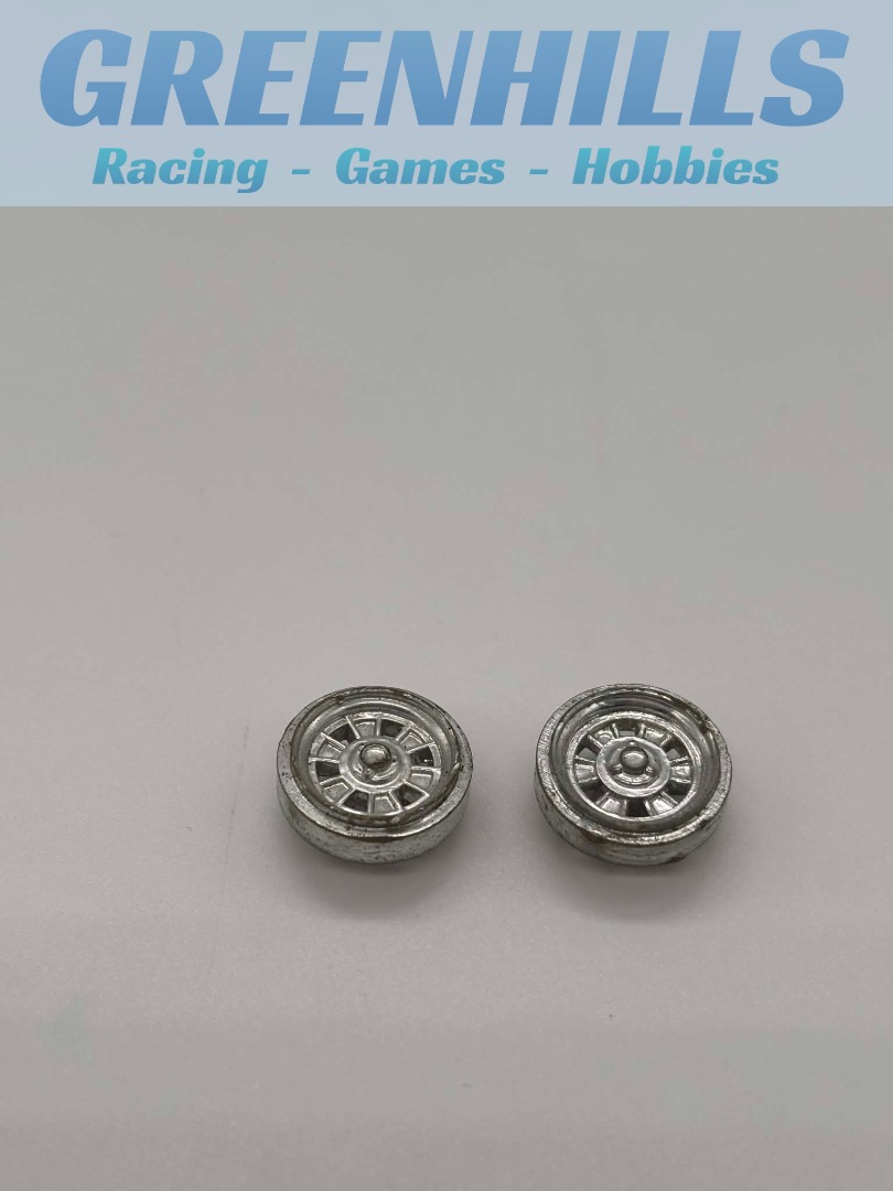 Greenhills Scalextric Offenhauser Front & Rear Engine Chrome Wheel Pair - P11160