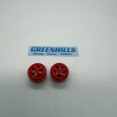 Greenhills Scalextric 5 spoke Wheels Pair Red - NEW - P11257