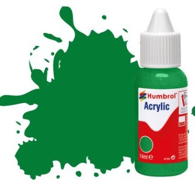 Greenhills Humbrol 14ml Dropper Bottle of Acrylic Emerald Green Gloss DB0002 - C5285