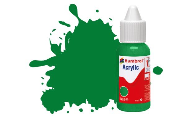 Greenhills Humbrol 14ml Dropper Bottle of Acrylic Emerald Green Gloss DB0002 - C5285