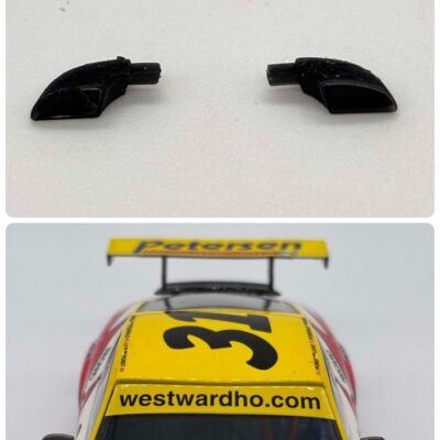 Greenhills Repro Black Wing Mirror Pair for Scalextric Porsche 911 GT3R - NEW - GP19