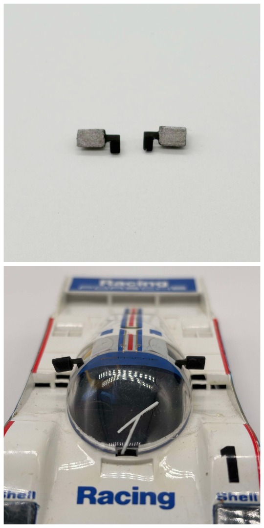 Greenhills Black with Silver Wing Mirror Pair for Scalextric Porsche 962 - New - GP99
