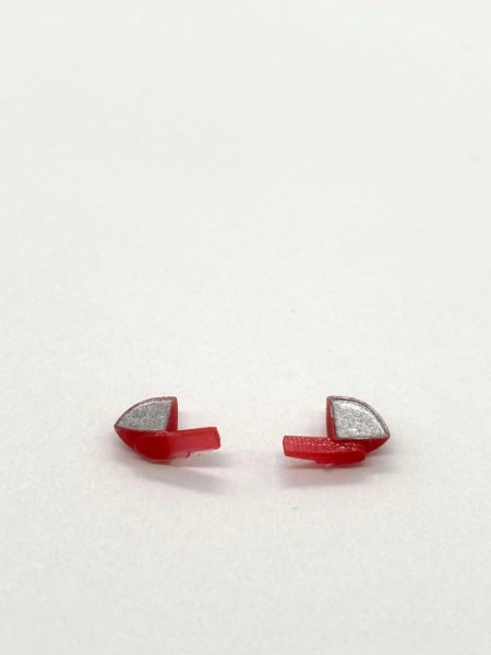 Greenhills Red & Silver Wing Mirror Pair for Scalextric VW Beetle - NEW - GP101