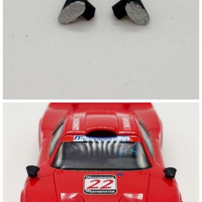 Greenhills Black & Silver Wing Mirror Pair for Scalextric Porsche 911 GT1 - NEW - GP123