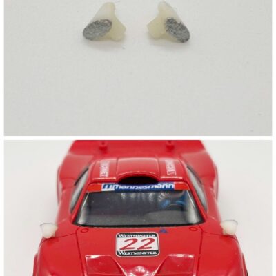 Greenhills White & Silver Wing Mirror Pair for Scalextric Porsche 911 GT1 - NEW - GP125