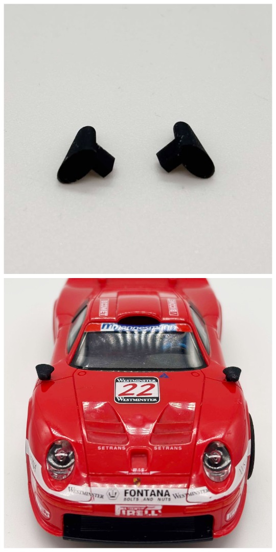 Greenhills Black Wing Mirror Pair for Scalextric Porsche 911 GT1 - NEW - GP128