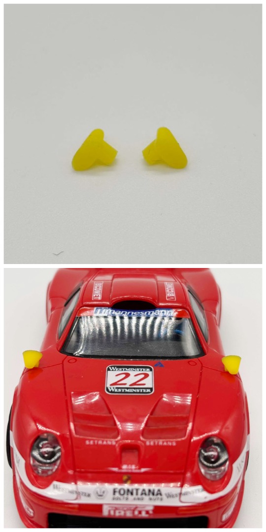Greenhills Yellow Wing Mirror Pair for Scalextric Porsche 911 GT1 - NEW - GP126
