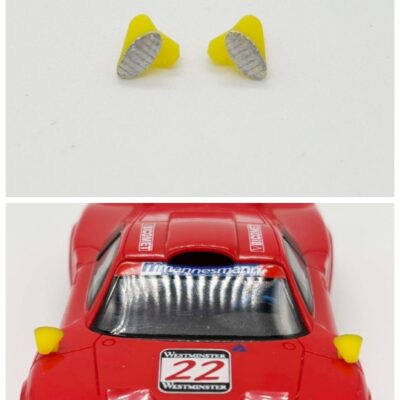 Greenhills Yellow & Silver Wing Mirror Pair for Scalextric Porsche 911 GT1 - NEW - GP127