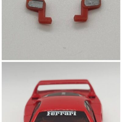 GP152 - Greenhills Red with Silver Wing Mirror Pair for Scalextric Ferrari F40 - NEW