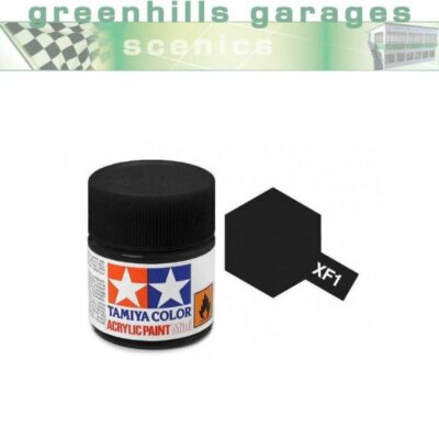 Greenhills Tamiya 10ml Bottle of Acrylic Paint - Flat Black XF-1 - C548