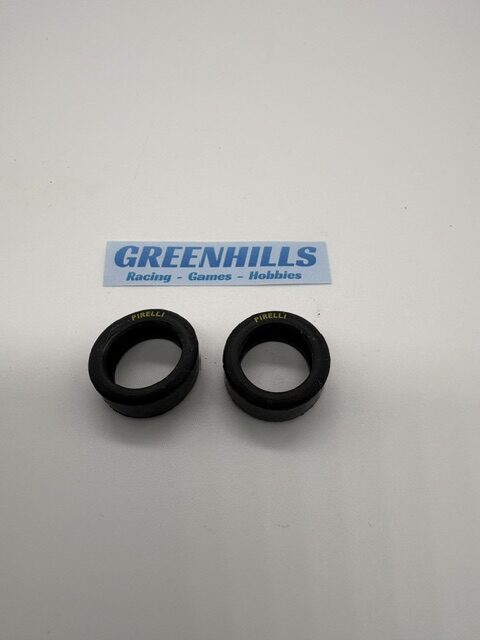Greenhills Scalextric F1 Front Slicks Pirelli yellow writing - vintage - Used - 11260