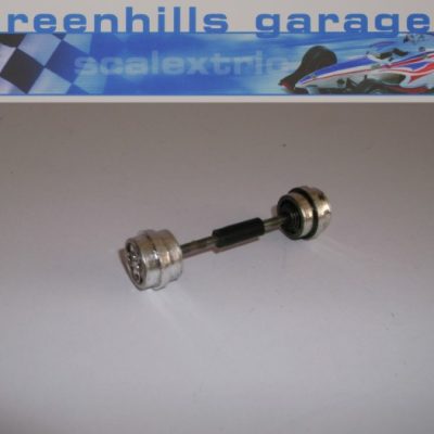 Greenhills Scalextric Ford Escort XR3i Front Axle and Wheels Chrome Used P2123