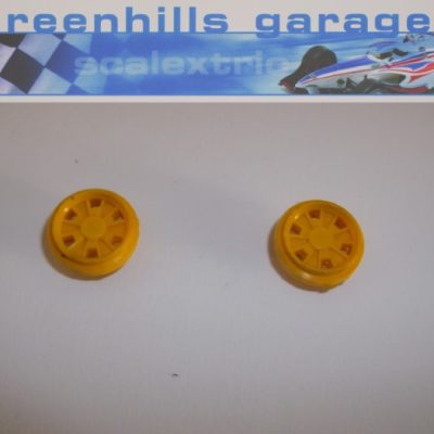 Greenhills Scalextric Formula Junior  F1 Wheel Pair Yellow Used P2176