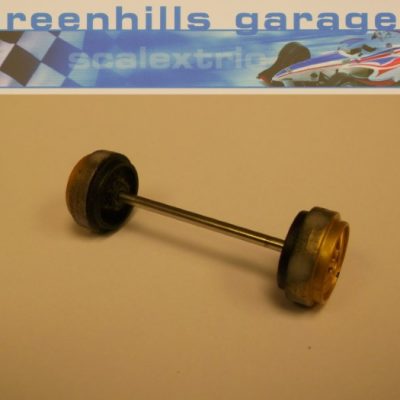 Greenhills Scalextric Subaru Impreza WRC No 10 C2412 Front Axle & Wheels Used - P2646