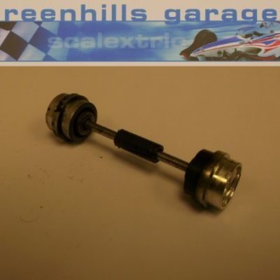 Greenhills Scalextric Ford Escort XR3i Front Axle and Wheels Chrome Used P2123 