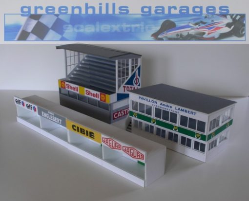 Bra... Greenhills Scalextric Slot Car Building Reims Grandstand Kit 1:43 Scale 
